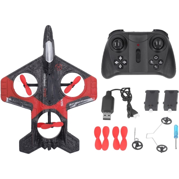 Mini Drone, Enknappsfunktion EPP Färgglada LED-lampor Bärbara RC Flygplansleksakstuntrulle för barn Nybörjarleksakspresent (2 batterier)