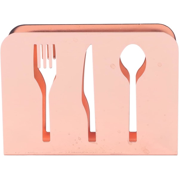 Anti-halk upprätt metall servetthållare, fristående metallpappershållare för köksbänk, unikt utskärningsmönster för gaffel servetthållare, bord