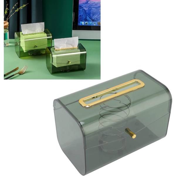 Cover med fjäder, Papperslåda för ansiktsservetter, Transparent mjukare kanter Rektangulär ansiktsservett