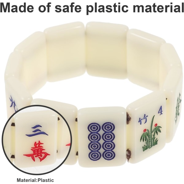 5st present elastiska mahjong armband mahjong Armband elasticitet handled smycken älskare plast praktisk mahjong armband armband