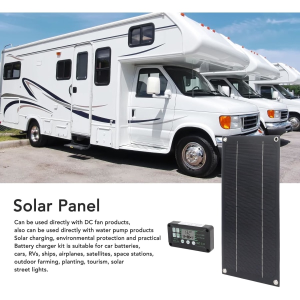 Solbatteriladdare, solpanel monokristallint kisel för bil husbil Flygplan Utomhusjordbruk Plantering 600W 18V