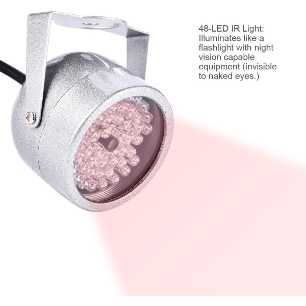Kamera IR-belysningslampor, 140 LED vattentät infrarött mörkerseende ljus för CCTV-säkerhetskamera