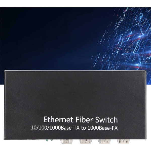 Fiber Switch Ethernet Media Converter Ethernet Media Converter Rj45 10 100 1000M 4 Fiber 2 Portar Single Mode Dual Fiber För Ieee802.3Z Ab