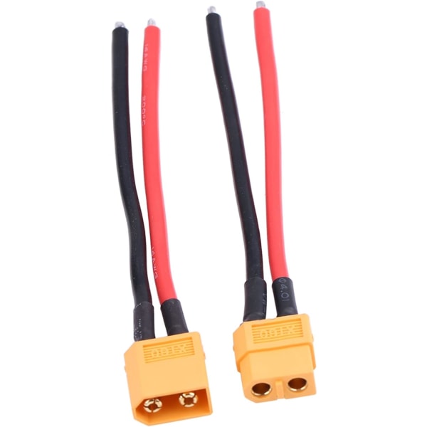 Xt 60 kontakter 2 set Xt60 Pre Solder Silikon 2 Styck Set Xt60 Hona Hane Connector Adapter 14Awg Silikonkabel Tråd Rc Sory