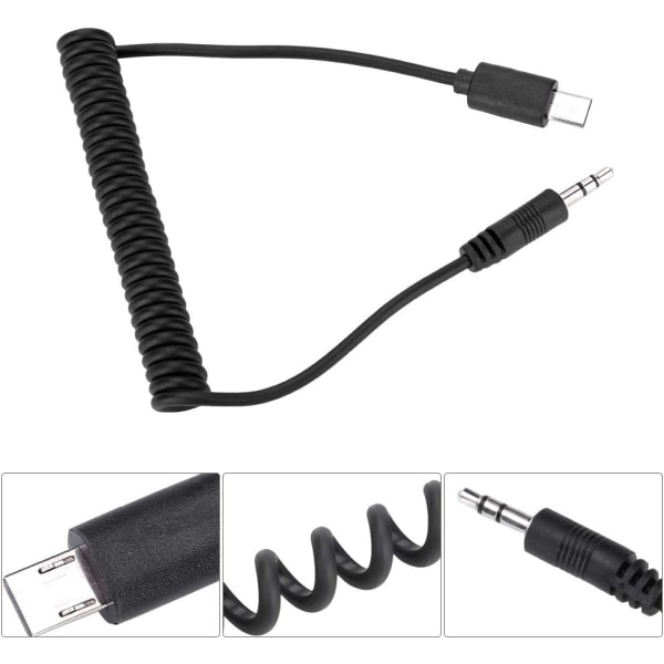 Slutarutlösningskabel, 2,5 mm till mikro USB kabel plast, legering svart Rm Vpr1 3,5 mm/2,5 mm slutarutlösningskabel för A7Iii A9 A99 Ii A7 Ii A6500