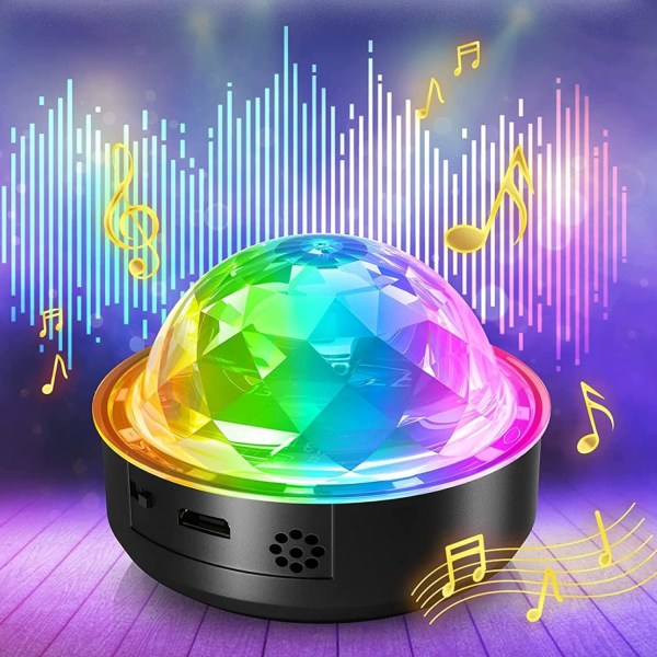 Music Bulb Light, RGB Music Light, Mini RGB Music Charging Light med magnet (vit)