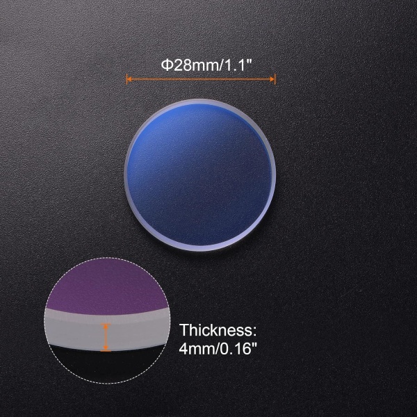 Fiberlaserskyddslins fönsterdiameter 28 mm (1,1 ") tjock 4 mm (0,16") Quarzglaslins för lasersvetsning? Maskin