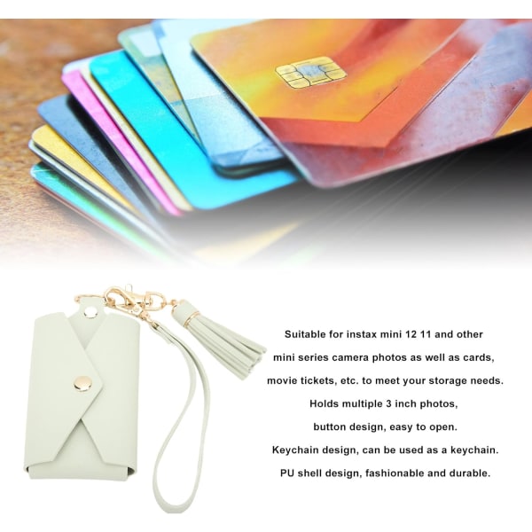 Fotohållare Plånbok för Instax Mini 12 11 och andra Mini Series Kamerafoton Stor kapacitet Lagring Nyckellås Design Fullt skydd Flera