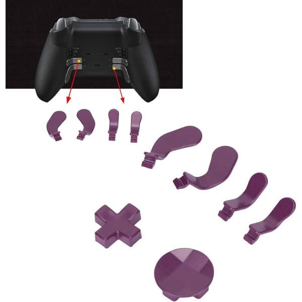 Xbox Elite Controller 2 Tillbehör Metall D-kuddar och paddlar Rostfritt stål Rostfritt stål Metall D-paddlar Paddlar Byte av kontrolltillbehör