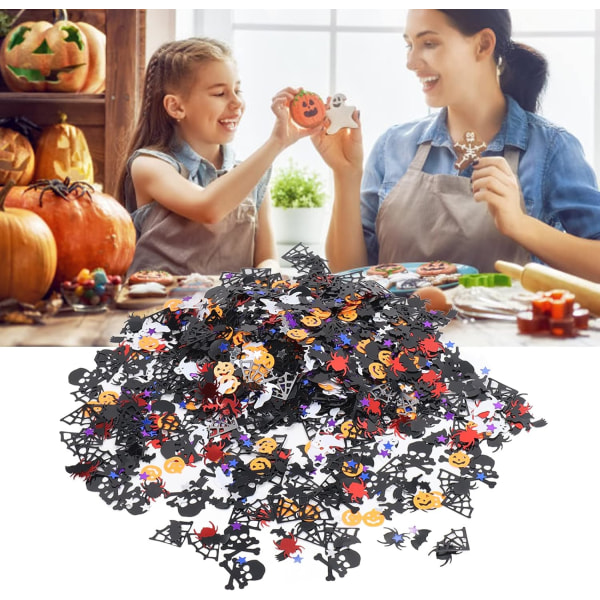 Halloween Party Bord Scatter Confetti - Pumpkin Spider Webs Halloween Confetti 200g PVC Levande färger Halloween Style Ofta använd pumpa