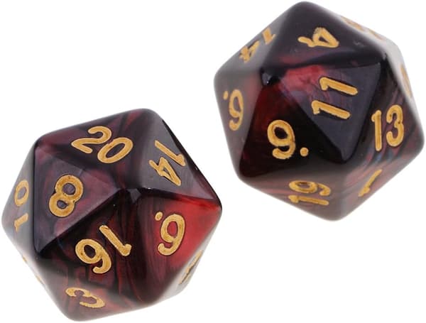 10 stk. D20 polyhedrale terninger til RPG og festspil, populære