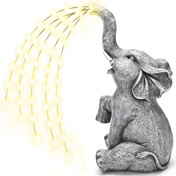 Udendørs solcelle dekorationslys, solcellelamper, udendørslys, have dekorationslys, elefant