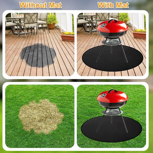 Bålfadsmåtte til Solo Stove bål, Rund grillmåtte til udendørs grillning, tilbehør, Grillmåtte til udendørs grillterrasse, 122CM