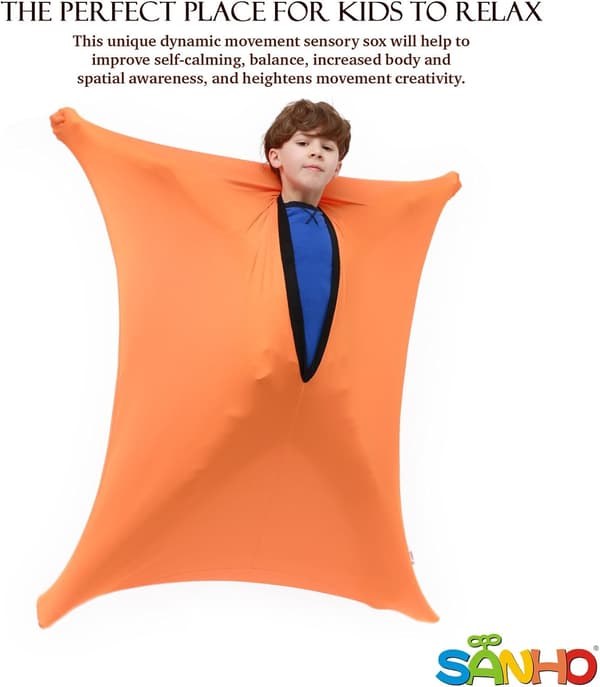 Sensoriska strumpor för barn med autism Dynamic Movement Sensory Sox orange XL-165 x 74cm