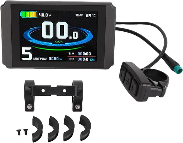 Elektrisk scooter LCD-displaypanel, stort ABS elektrisk cykel display kontrolpanel med vandtæt stik til KT controller, med holdbar ABS