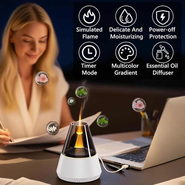 Eterisk Oljediffuser för Hemdoft med 7-färgs LED-ljus, Luftfuktare för Sovrum, Eterisk Oljediffuser med 3 Timers för Sovrum, Vit
