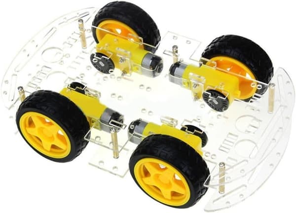 4WD Robot Smart Bil Chassis Kit med Hastighedskoder til Arduino – Fire Dæk, Omni-Hjul, Perfekt til DIY Robotik