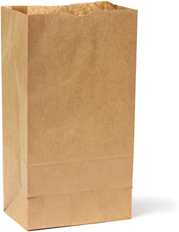 Platt papperspåse i kraftpapper för bageri och bakverk, brun, 60 st