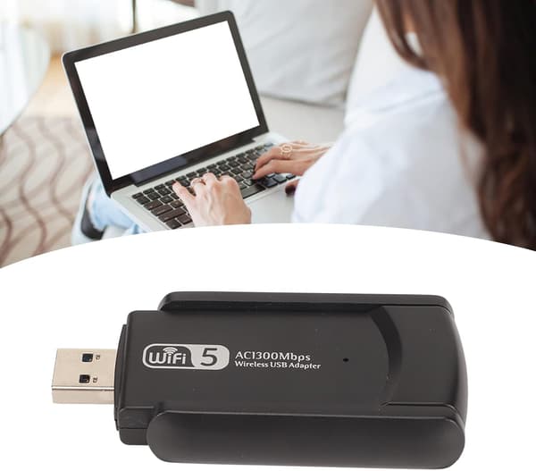 WiFi-dongel, stabil och snabb USB 3.0 USB WiFi-adapter med 2 antenner för kontoret