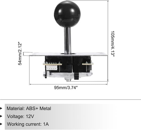 Gør-det-selv PC Joystick-sæt til arkadespil, Gør-det-selv Joystick-dele, 5-bens ABS Arkadeknap til Klassisk PC Arkade, Sort