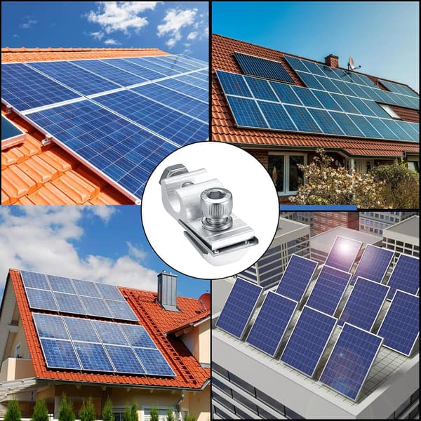 Solpanelsklämmor, 10-pack, aluminium, silver, sken- och takmonteringsklämmor för solpaneler