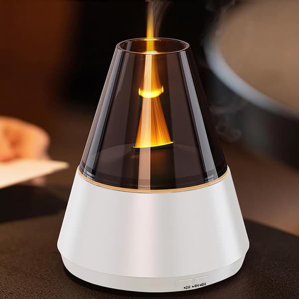 Eterisk Oljediffuser för Hemdoft med 7-färgs LED-ljus, Luftfuktare för Sovrum, Eterisk Oljediffuser med 3 Timers för Sovrum, Vit
