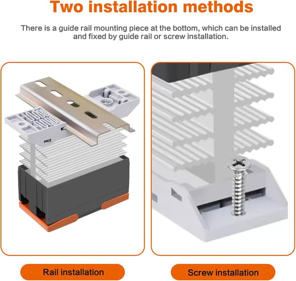 Solid State Relä, GSR2-1 SSR-25DA Enfas DC-kontroll AC Solid State Relä DIN-skenmontering med kylfläns för industriell automation, 40DA