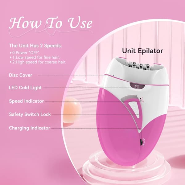 Epilator, Ansigts-epilator, Glatglide-epilator til kvinders ansigt, Epilator til kvinder, Glatglide-epilator