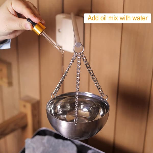 Sauna Aromaskål, 350 ML Rustfrit Stål Sauna Aromaskål Kobber Aromaskål Saunatilbehør, til Hjemmesauna og Spa