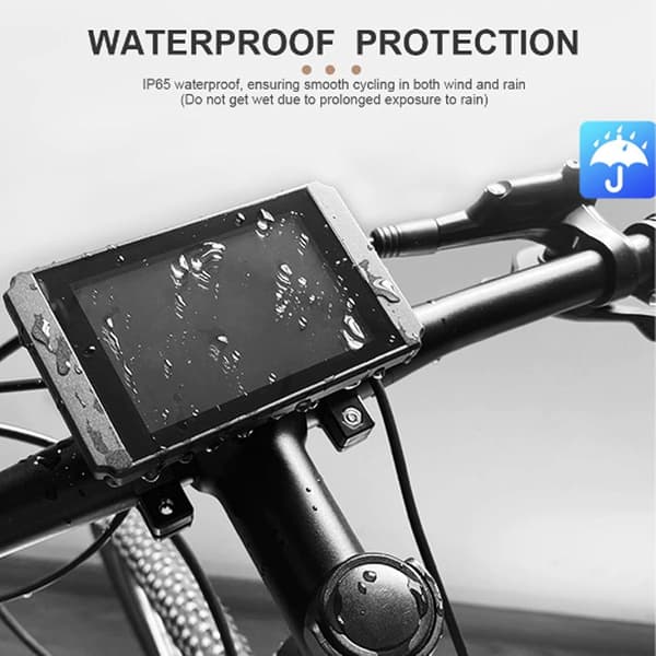 Elektrisk scooter LCD-displaypanel, stort ABS elektrisk cykel display kontrolpanel med vandtæt stik til KT controller, med holdbar ABS