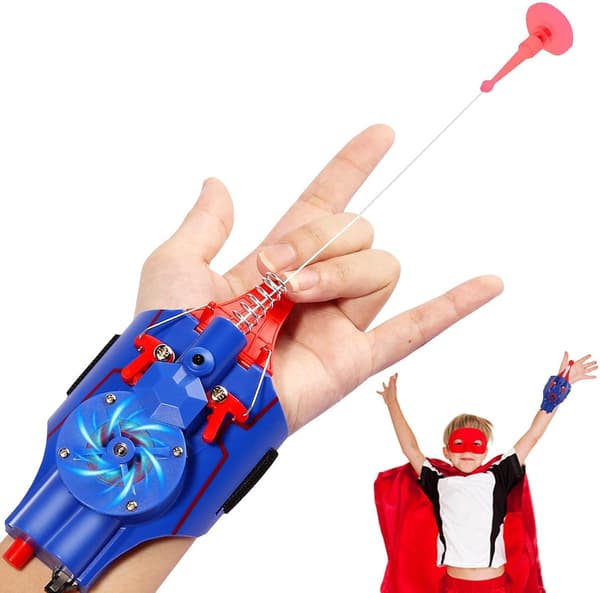 Web Shooter Spidermans Silly String | Spindelvävsskjutare för barns rollspel och cosplay, Blå