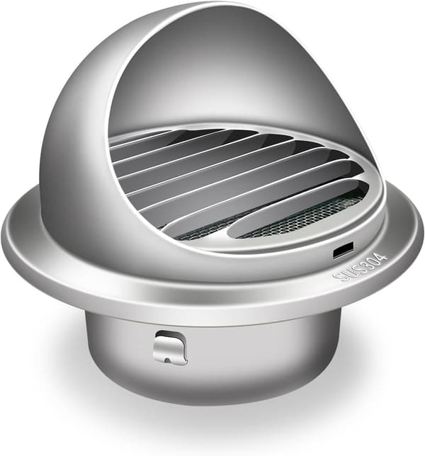 Ventilationsrist, 304 rustfrit stål ventilationsrist, rund hætte ventilationsrist, sfæriske ventilationsriste, 100 mm