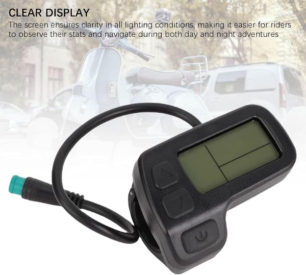 Elektrisk cykel LCD-displaymåler, kompatibel og alsidig ABS-materiale. Krystalklar, pålidelig og informativ skærm til 1. generations controller