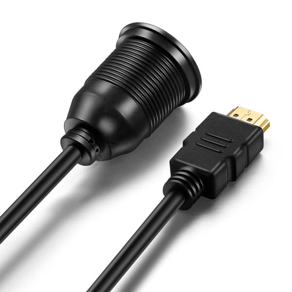 HDMI Panel Flush Mount Kabel - 1 meter 3ft HDMI Forlænger Dash Flush Panel Mount Kabel til bil, båd og motorcykel