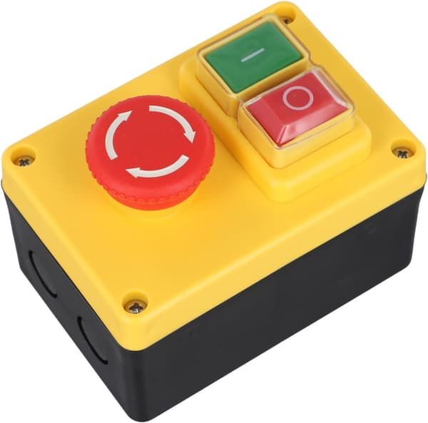 16A 250V elektromagnetisk trykknappbryter for bordsager og verkstedmaskiner, motor stopp/start