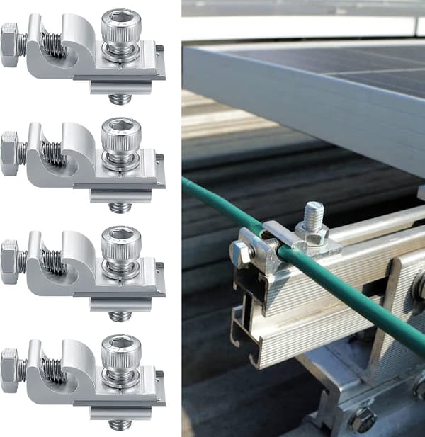 Solpanelsklämmor, 10-pack, aluminium, silver, sken- och takmonteringsklämmor för solpaneler