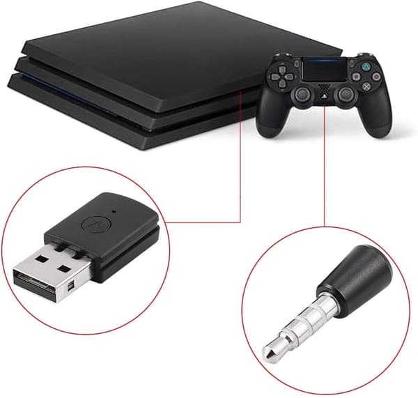 Trådløs USB-adapter, Mini USB trådløs hodetelefonadapter, PS4 Playstation lydstereosystem