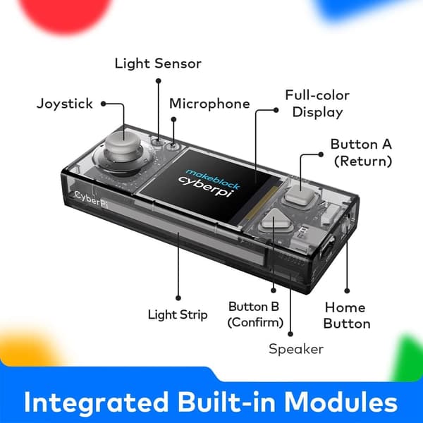 CyberPi kodinlärningskit: Python Scratch-programmering, STEM-kit som stöder AI och IoT, teknik med integrerad WiFi-modul, STEM-projekt