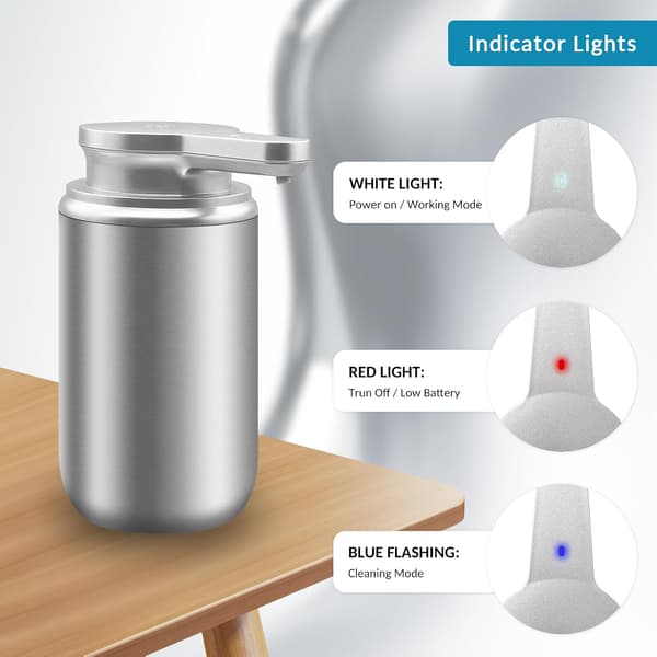400ML Automatisk Sæbedispenser, Rustfrit Stål med Sensor, Infrarød Sæbedispenser, Bevægelsessensor, USB-C Opladning, Elektrisk, til Køkken og Badeværelse