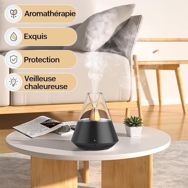 Elektrisk æterisk oliediffuser, Ultralyd æterisk oliediffuser-Aromaterapi, Stille 25dB Diffuser med LED, Fjernbetjening-Auto-sluk-til Stue
