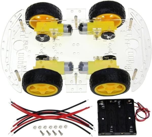 4WD Robot Smart Bil Chassis Kit med Hastighedskoder til Arduino – Fire Dæk, Omni-Hjul, Perfekt til DIY Robotik