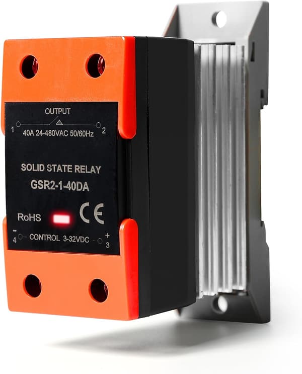 Solid State Relä, GSR2-1 SSR-25DA Enfas DC-kontroll AC Solid State Relä DIN-skenmontering med kylfläns för industriell automation, 40DA
