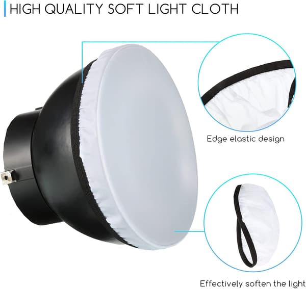 4-pak diffuser lampesok blødt dæksel 7 tommer / 18 cm standard stof diffuser lys sok lampeskærm reflektor lampe til strobe flash Speedlite (hvid)