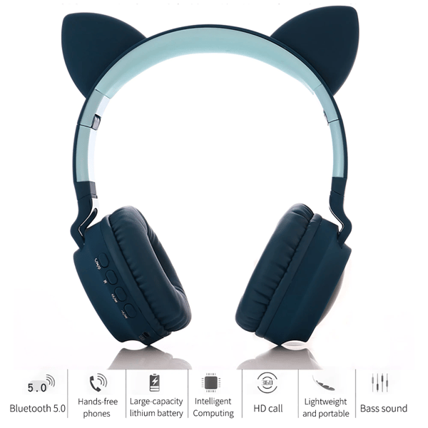 NYA Trådlösa hörlurar med kattöron Bluetooth-headset