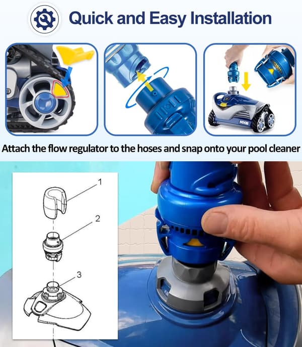 FRV100 Flow Regulator Udskiftningsventil egnet til Zodiac MX6 MX8 Elite Series automatiske poolstøvsugerdele