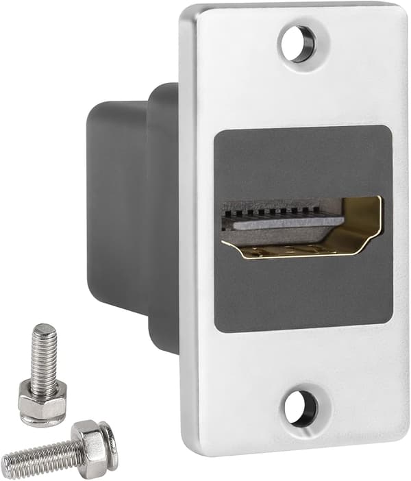 4K HDMI 2.0 Rektangulær Paneladapter Hun til Hun Monteringsstik, HD Display Dock til Enhedspanel, Skrivebord, Væg, PC Skærm Projektor HDTV