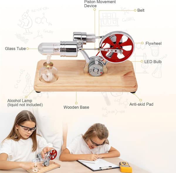Stirlingmotor-sett, Mini varmluft dampmotor modellbyggesett, Skoleutdanning vitenskapssett