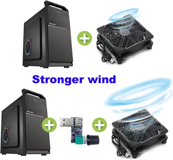 PC USB Viftehastighetskontroller DC 5V Mini USB Viftehastighetskontroller DC 5V-12V til 2.5-7.5V USB med Hastighetsbryter