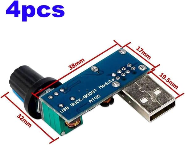 PC USB Viftehastighetskontroller DC 5V Mini USB Viftehastighetskontroller DC 5V-12V til 2.5-7.5V USB med Hastighetsbryter