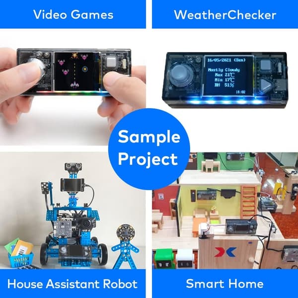 CyberPi kodinlärningskit: Python Scratch-programmering, STEM-kit som stöder AI och IoT, teknik med integrerad WiFi-modul, STEM-projekt